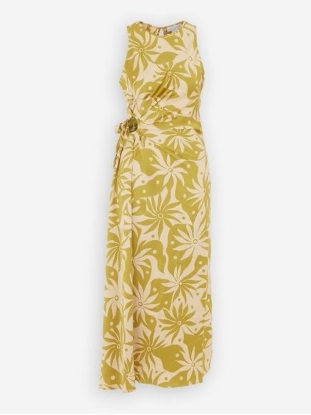 House of Harlow 1960 Yellow and White Floral Maxi Dress With Circle Cutout